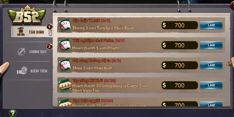 Danh Sách Khuyến Mãi B52 Club Mới Nhất 2026