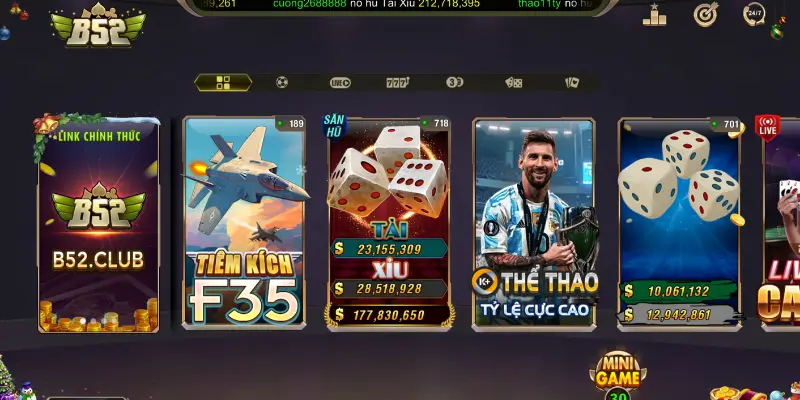 Top Trò Chơi Cá Cược Nổi Tiếng Tại B52 Club